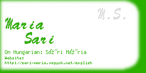 maria sari business card